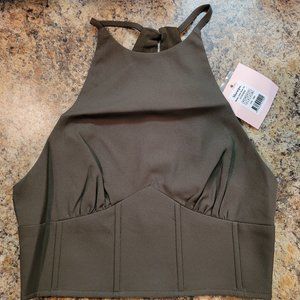Mishka Halter Neck Top Olive US size 4